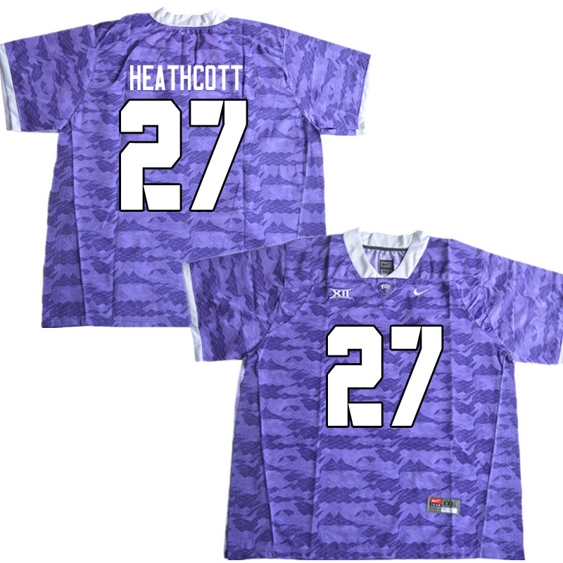 Men #27 Jack Heathcott TCU Horned Frogs College Football Jerseys Sale-Limited Purple